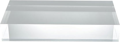 CiaoHER 2in Thickness Solid Acrylic Cube Display Block Clear Polished Pedestal Stand Riser Solid Base 2" x 6" x 12", 1 Pack