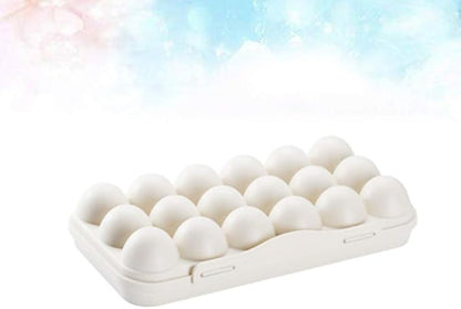 2 Pack Plastic Egg Holder for Refrigerator, Covered Egg Holders, Stackable Egg Container, Countertop Egg Storage Organizer with Lid, 18X2 Eggs