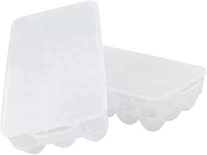 Bringer 4-Pack Clear Plastic Refrigerator Egg Containers, Egg Tray Holder, fit 18 Eggs x 4 (72 Eggs)