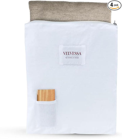 Cashmere Sweater Storage Bags | Pack of 4 |Breathable & Washable Sweater Storage Bags | Suitable Clothes Organizer For Sweaters, Merino Wool, Scarves and more (18"×15")