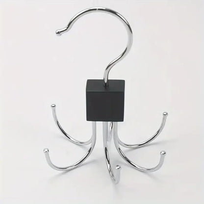 6-Arm Rotating Hanger – for Scarves, Belts, Bras, Vests, Ties, Hats & Handbags, Space-Saving Bedroom Organizer