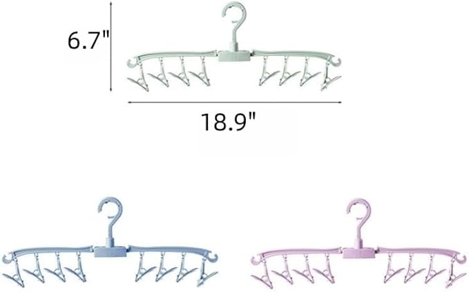 Foldable Drying Rack Drip Hanger, Portable Underwear Hangers Hanging Drying Rack, Sock Drying Rack Made of Polypropylene for Drying Socks Lingerie Baby Clothes Drying Towels (Pink Blue)