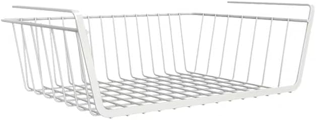 Under Shelf Storage Basket, Pantry Organizers and Laundry Room Organization Under Cabinet Multipurpose Metal Wire Basket for Kitchen, Office Desk (26cm/10.2in)