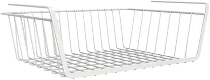 Under Shelf Storage Basket, Pantry Organizers and Laundry Room Organization Under Cabinet Multipurpose Metal Wire Basket for Kitchen, Office Desk (26cm/10.2in)