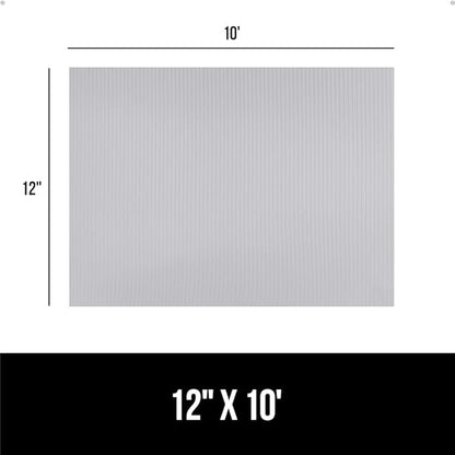 GORILLA GRIP DuraGuard Shelf Liner, Non-Adhesive Cabinet Liners for Kitchen Drawers, Shelves, Refrigerator, Pantry Storage, Bathroom Closet, Durable Waterproof BPA Free Ribbed Plastic, 12x10 Lt Gray