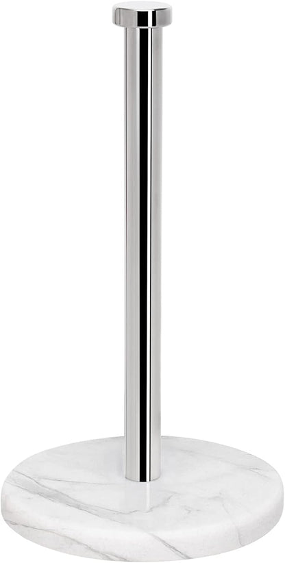 NearMoon Standing Paper Towel Holder, Kitchen Paper Towel Tissue Holder- for Bathroom Countertop, Standard or Jumbo-Sized Roll Paper (with Marble Base, Chrome Finish)
