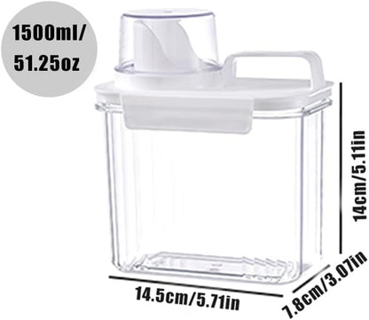2 Pack Laundry Detergent Dispenser for Organization & Storage, 1500ml Liquid Dispenser with 4 Removable Labels, BPA & Pet Free, Clear