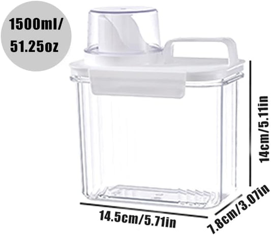2 Pack Laundry Detergent Dispenser for Organization & Storage, 1500ml Liquid Dispenser with 4 Removable Labels, BPA & Pet Free, Clear