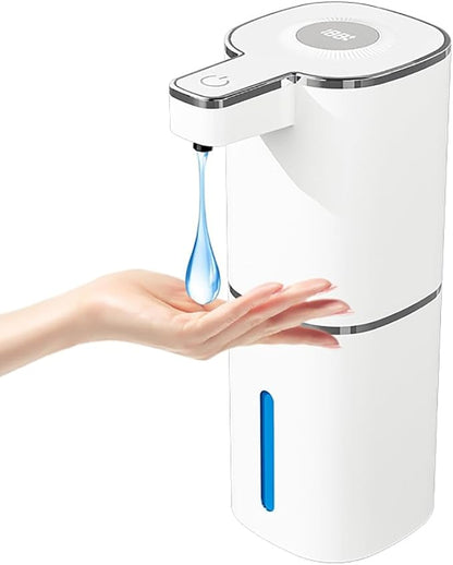 Automatic Soap Dispenser Liquid Touchless,Wall USB Rechargeable 4-Level Adjustable,Large Capacity 14.2oz/420mL Smart Hand Soap Dispenser for Kitchen Bathroom Kids Family