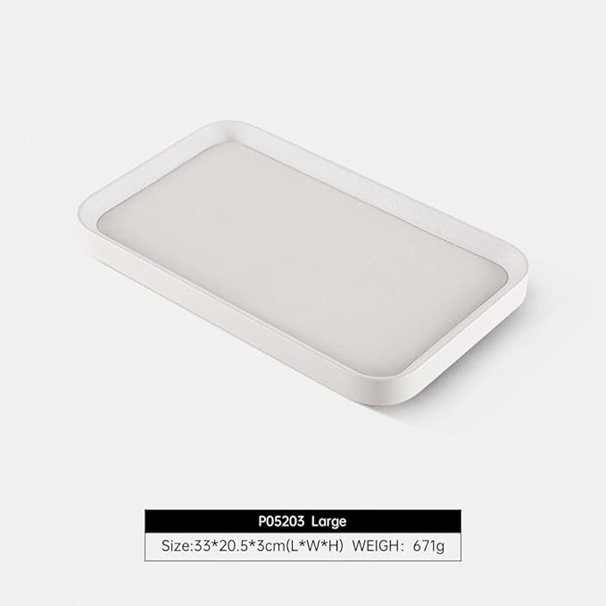 Yinbeini Jewelry Display, Leather Valet Tray,Luxury Jewelry Drawer Organizer,Premium Flat Tray,White Jewelry Tray