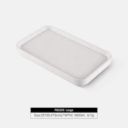 Yinbeini Jewelry Display, Leather Valet Tray,Luxury Jewelry Drawer Organizer,Premium Flat Tray,White Jewelry Tray