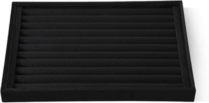 Ring Display Tray, Velvet Jewelry Trays,Premium Ring Organizer,Luxury Stud Earring Organizer,Black Jewlery Organizer