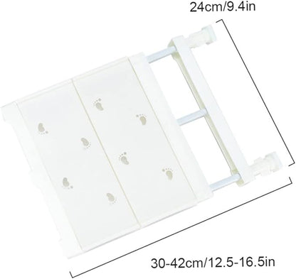 Closet Shelf Wardrobe Storage Rack Retractable Airing Cupboard Organiser for Kitchen Bookcase White 30-42cm Length 24cm Width, Shelf Dividers
