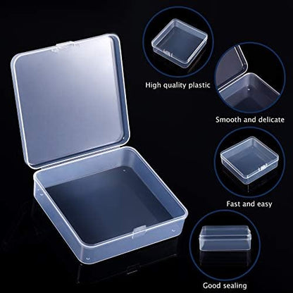 Jetec 6 Pieces Mini Plastic Clear Beads Storage Containers Box for Collecting Small Items, Beads, Jewelry, Business Cards, Game Pieces, Crafts (4.5 x 3.3 x 1.2 Inch)