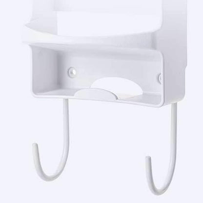 Ironing Board Hanger Wall Mount, Electric Iron Holder Rack Organizer with Hooks for Household Bathroom Laundry Room Closet Hotel White