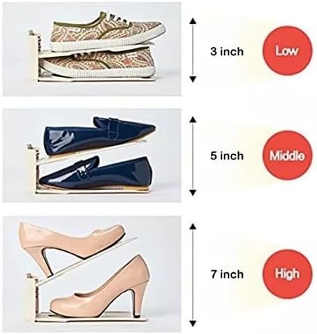 Pack of 12 Slot Organiser Storage - Adjustable 3-Level Height Shoe Organiser With Non-Slip Space Saver Holder for All Styles - Rack Suitable for Women and Men (Grey)