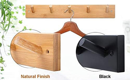 WEBI Coat Rack Wall Mounted,Coat Hanger Wall,16" Hole to Hole,Coat Hooks Wall Mount,Hook Rack Peg Rail,5 Hooks for Hanging Jacket,Hats,Clothes,White
