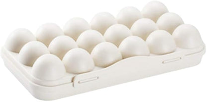 2 Pack Plastic Egg Holder for Refrigerator, Covered Egg Holders, Stackable Egg Container, Countertop Egg Storage Organizer with Lid, 18X2 Eggs