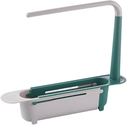 Jurfest Upgraded Extendable Sink Storage Rack,Sponge Holder For Kitchen Sink,Kitchen Gadgets (Green)