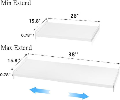 Large Closet Shelves Organizer 15.7''Width, Heavy-Duty Expandable Wardrobe Shelf Divider for Kitchen Cabinet Wardrobe Cupboard, 2 Pack