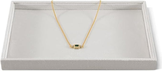 Velvet Stackable Jewelry Display Flat Tray For Ring Earring Necklace Bracelet, Bangle Pendant Storage Blank Plate, Shop Countertop Jewelry Dish Organizer (White)