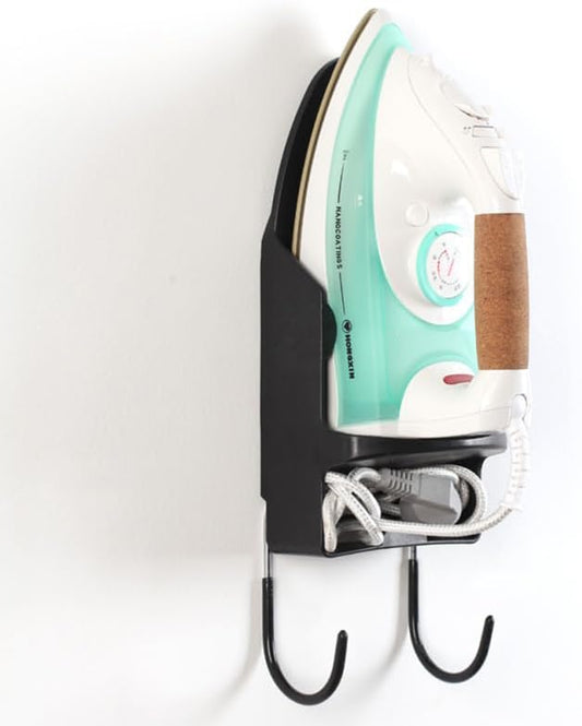 Compact Electric Iron Holder Bathroom Organizer Shelf Heat Resistant Wall Mount for Iron Ironing Board Storage Strong Hooks for Boards Home Use