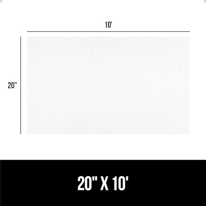 GORILLA GRIP DuraGuard Shelf Liner, Non-Adhesive Cabinet Liners for Kitchen Drawers, Shelves, Refrigerator, Pantry Storage, Bathroom Closet, Durable Waterproof BPA Free Ribbed Plastic, 20x10 Clear