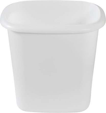 Rubbermaid Vanity Trash Can/Wastebasket 1.5-Gallons/6-Quarts White for Under Counter/Kitchen/Office/Bedroom/Bathroom