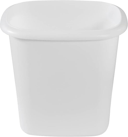 Rubbermaid Vanity Trash Can/Wastebasket 1.5-Gallons/6-Quarts White for Under Counter/Kitchen/Office/Bedroom/Bathroom