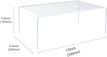 Redrubbit Medium (13 x 9. 4 Inch) Cabinet Storage Shelf Rack, Rustproof Kitchen Counter and Cabinet Shelf, Storage Rack Organizer for Kitchen, Fridge, Cabinet, Bathroom, Set of 2