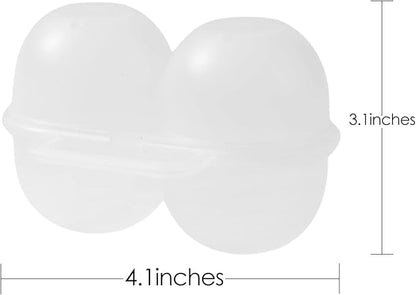 Portable 2‑Egg Holder with Carabiner, PP Plastic Travel Egg Carrier for Camping & Hiking, White, 1 Pack