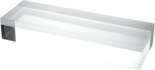 CiaoHER 2in Thickness Solid Acrylic Cube Display Block Clear Polished Pedestal Stand Riser Solid Base 2" x 4" x 12", 1 Pack