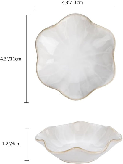 JAMEND CLXP Lotus Leaf Shape Ring Holder Dish, Small Key Bowl, Ceramic Trinket Tray Jewelry Dish Organizing Necklace Earrings for Mom Friend Sister, White. All Jewelries Are NOT Included.