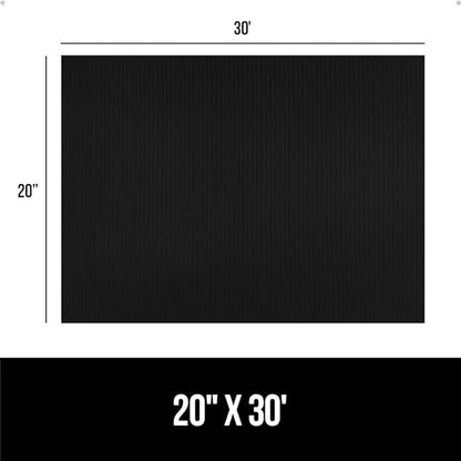 GORILLA GRIP DuraGuard Shelf Liner, 20x30 Non-Adhesive Cabinet Liners for Kitchen Drawers, Shelves, Refrigerator, Pantry Storage, Bathroom Closet, Durable Waterproof BPA Free Ribbed Plastic, Jet Black