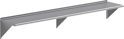 AmGood 96" Long X 18" Deep Stainless Steel Wall Shelf | NSF Certified | Appliance & Equipment Metal Shelving | Kitchen, Restaurant, Garage, Laundry, Utility Room