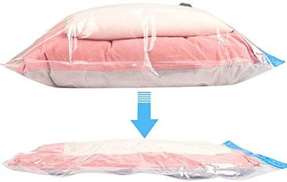 50 Pack Industrial Grade Extra Jumbo Double Seal Waterproof Vacuum Storage Bags 52"x47" (130x120cm) Reduces up to 80% (The Largest Bags Avilable) for Clothes, Blankets, Pillows, Bed, Closet Organizer.