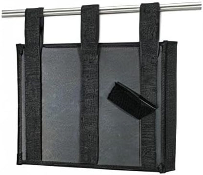 Zafit Linen Bedside Caddy, Bedside Storage Organizer for Hospital Beds, College Dorm Rooms or Baby Bed (Classic 4 Pockets Black)