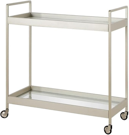 Cooper 33'' Wide Rectangular Bar Cart in Satin Nickel