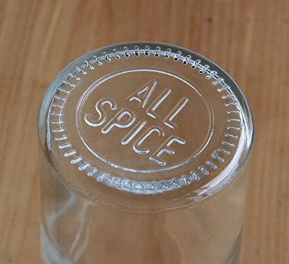 AllSpice 4" Glass Spice Jars 4 fluid ounces- 6 Pack