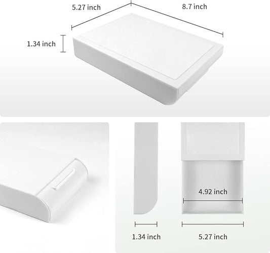 YOOUSOO 2 Pack Under Desk Drawer Organizer, Slide Out Pencil Holder, Desk Drawer Attachment, Plastic Desk Accessories & Workspace Organizers, Hidden Desktop Organizer Self-Adhesive