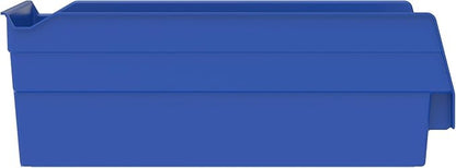 Akro-Mils 30130 Plastic Shelf Bins, Heavy Duty Storage Bins for Garage, Closet, and Drawer Organization, 12-Inch x 6-1/2-Inch x 4-Inch, Blue, 12-Pack