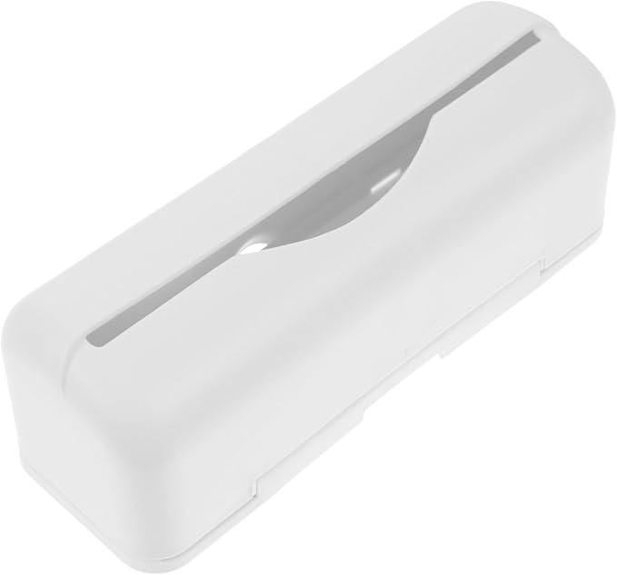 Luxshiny Plastic Bag Holder Wall-mounted Trash Bag Dispenser Kitchen Grocery Bags Storage Easy Hanging over Cabinet Door under Sink Bag Saver Organizer for Home Kitchen Office White, 18X6.5CM