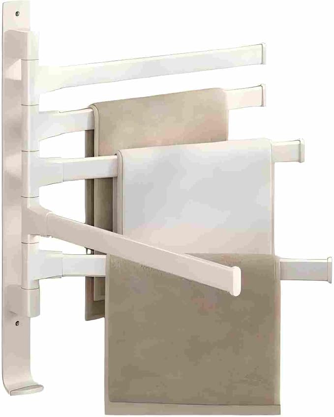 Rotating Towel Rack BSELUTNGY - Durable Space Saving Towel Racks for Bathroom Outdoor for Pool Over The Door Towel Rack Ideal for Balconies Cabinets Kitchens Perfect for Any Decor Style