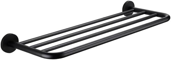 Hotel Towel Racks for Bathroom Wall Mounted, 30 Inch Towel Shelf for Bathroom, 2-Tier Bathroom Towel Rack, Black