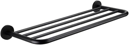 Hotel Towel Racks for Bathroom Wall Mounted, 30 Inch Towel Shelf for Bathroom, 2-Tier Bathroom Towel Rack, Black