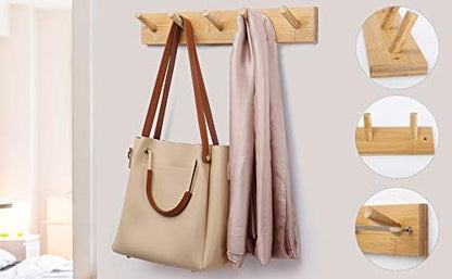 WEBI Coat Rack Wall Mounted,Coat Hanger Wall,16" Hole to Hole,Coat Hooks Wall Mount,Hook Rack Peg Rail,5 Hooks for Hanging Jacket,Hats,Clothes,White