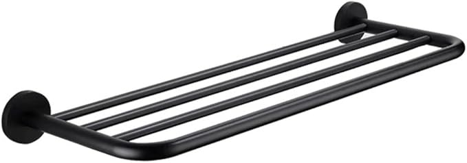 Hotel Towel Racks for Bathroom Wall Mounted, 24 Inch Towel Shelf for Bathroom, 2-Tier Bathroom Towel Rack, Black