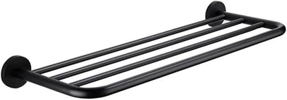 Hotel Towel Racks for Bathroom Wall Mounted, 24 Inch Towel Shelf for Bathroom, 2-Tier Bathroom Towel Rack, Black