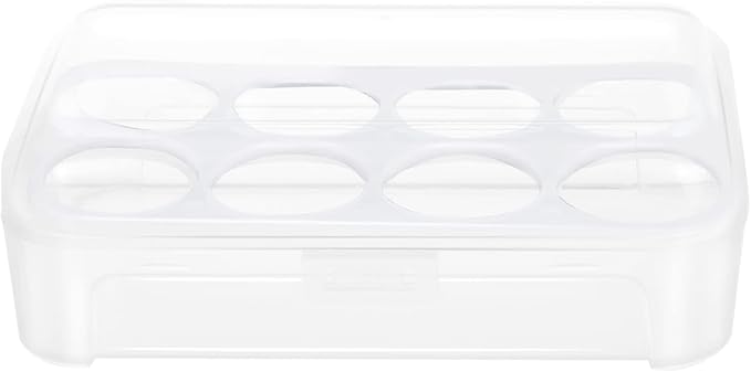 Yardwe Egg Storage Box 8 Egg Holder with Secure Lock Lightweight Pp Material Refrigerator Organizer for Kitchen and Camping Space Saving Carrier