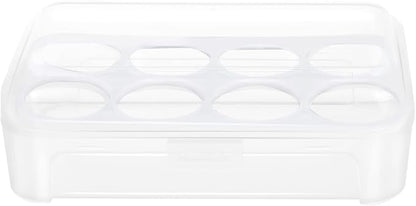 Yardwe Egg Storage Box 8 Egg Holder with Secure Lock Lightweight Pp Material Refrigerator Organizer for Kitchen and Camping Space Saving Carrier